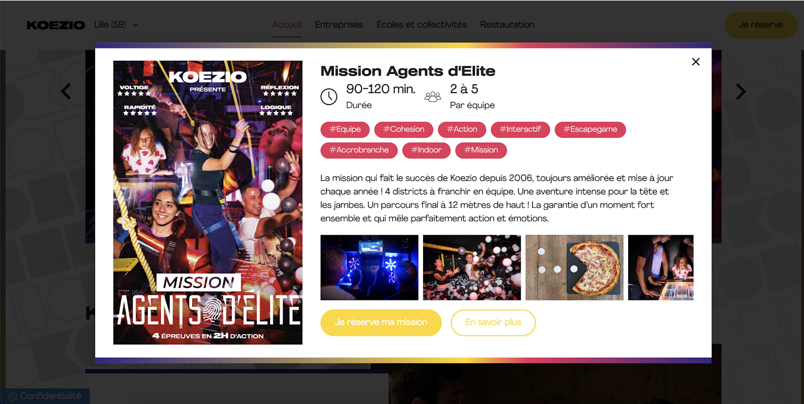 Site web Koezio - Sélection d'une mission