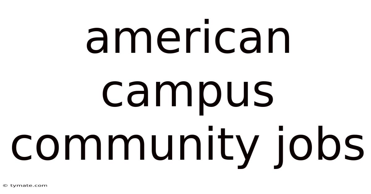 American Campus Community Jobs