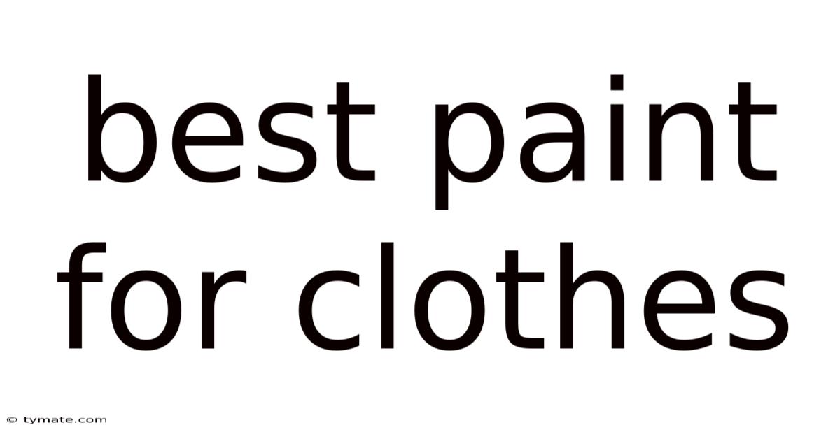 Best Paint For Clothes