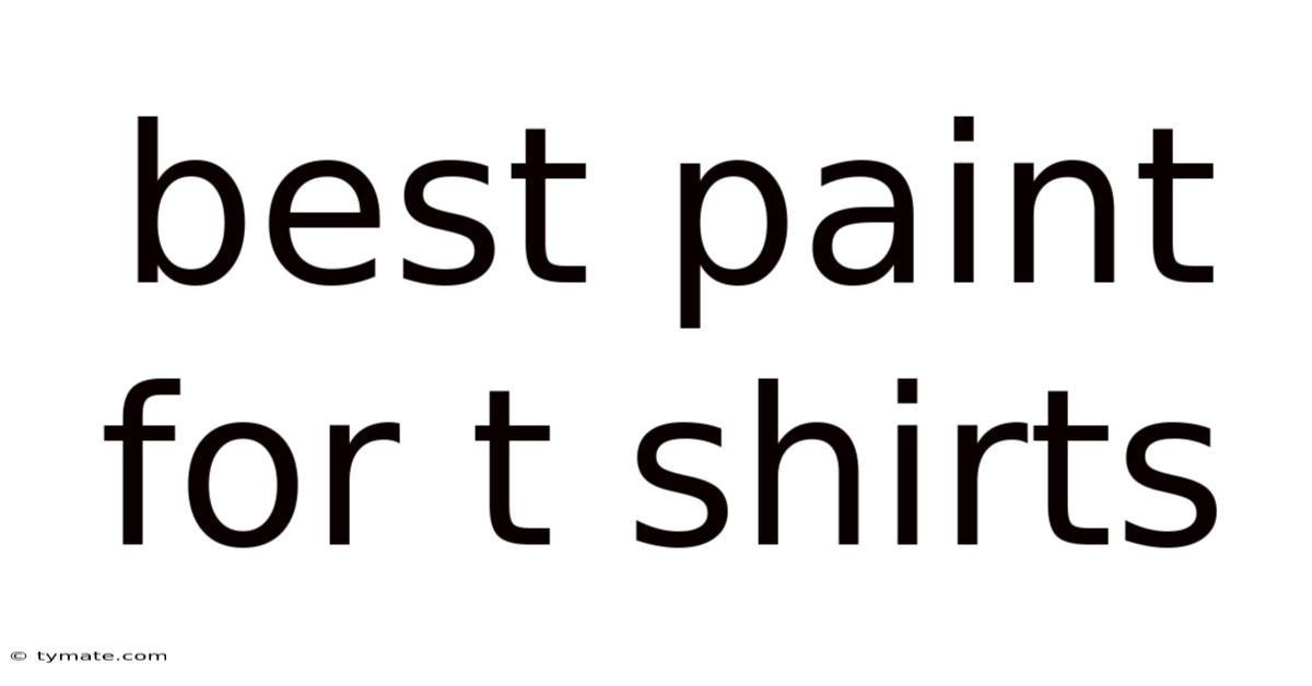 Best Paint For T Shirts