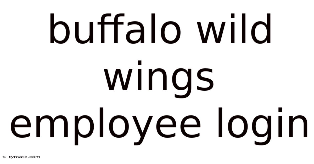 Buffalo Wild Wings Employee Login