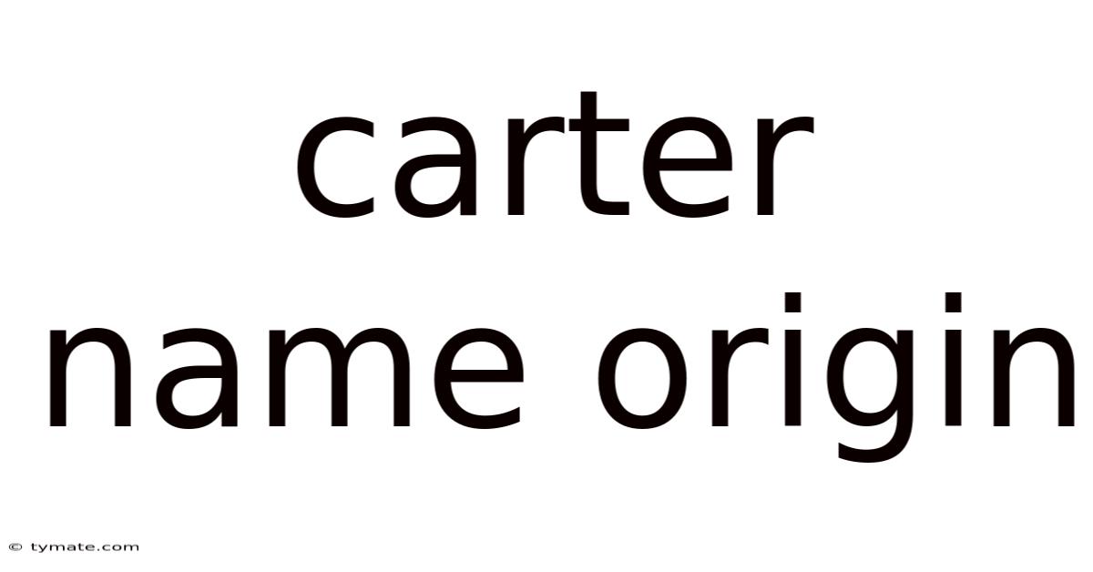 Carter Name Origin