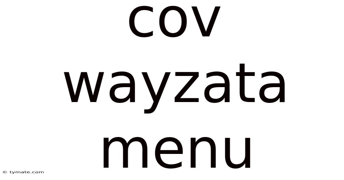 Cov Wayzata Menu