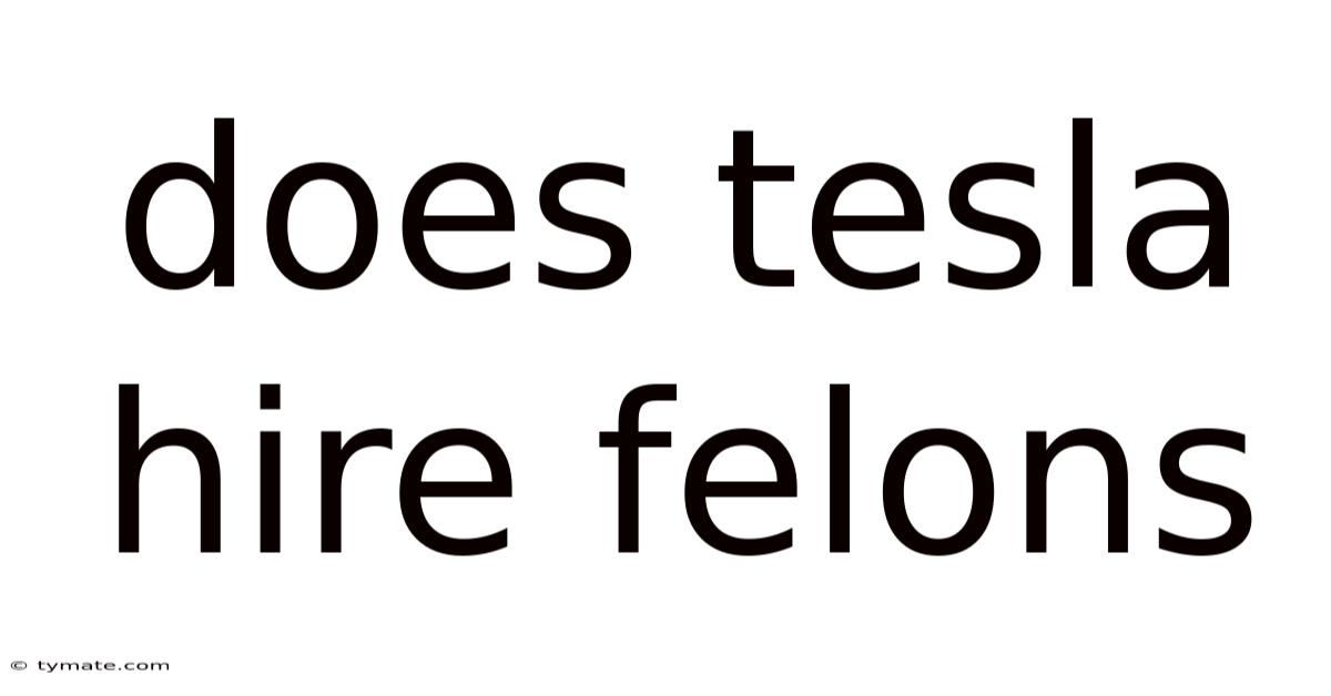 Does Tesla Hire Felons