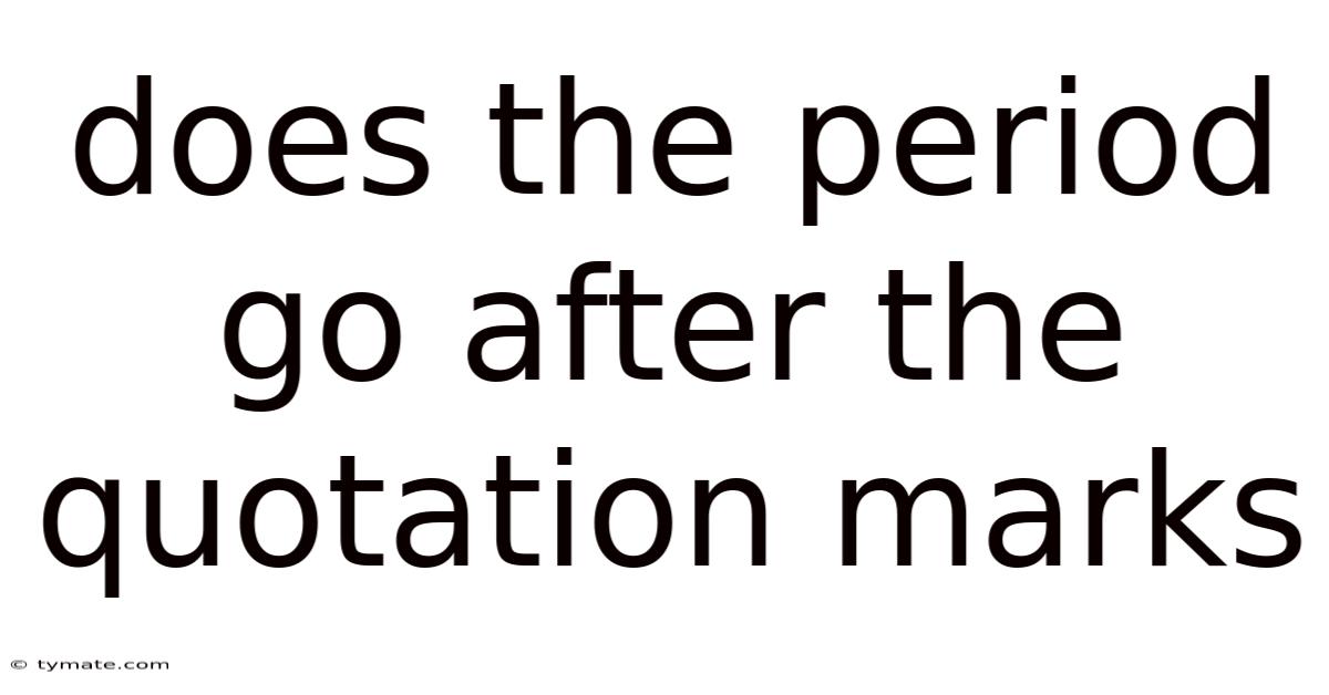 Does The Period Go After The Quotation Marks