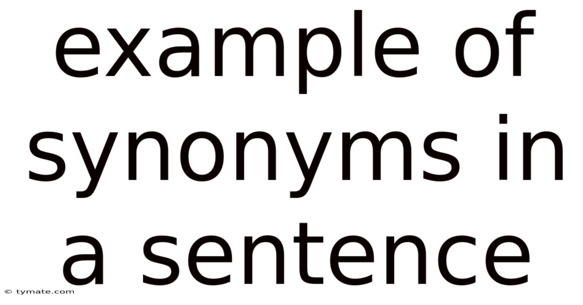 Example Of Synonyms In A Sentence