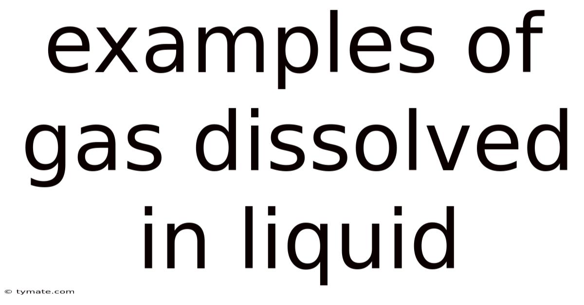 Examples Of Gas Dissolved In Liquid