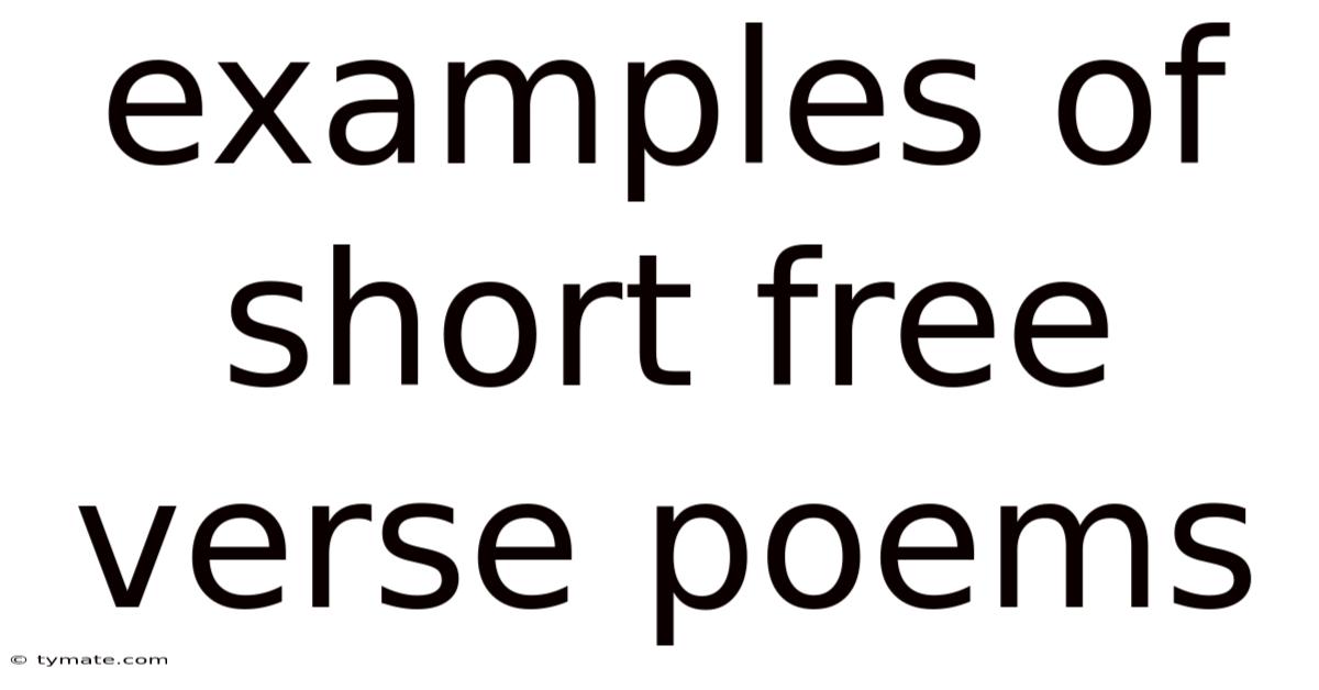 Examples Of Short Free Verse Poems