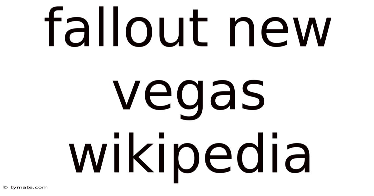 Fallout New Vegas Wikipedia