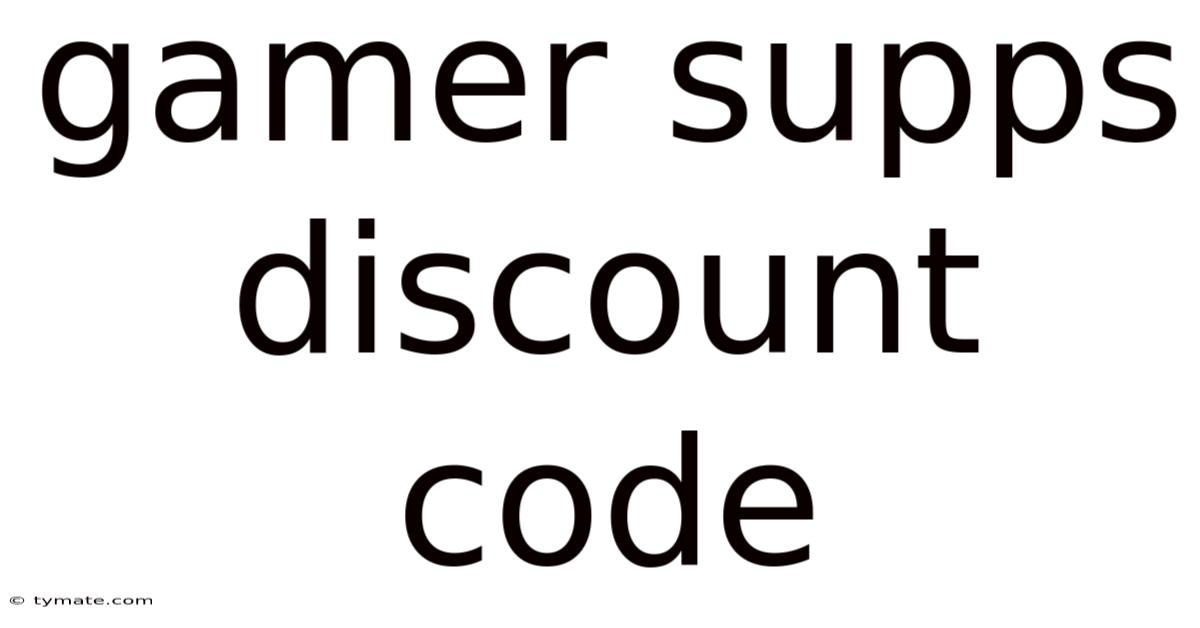 Gamer Supps Discount Code