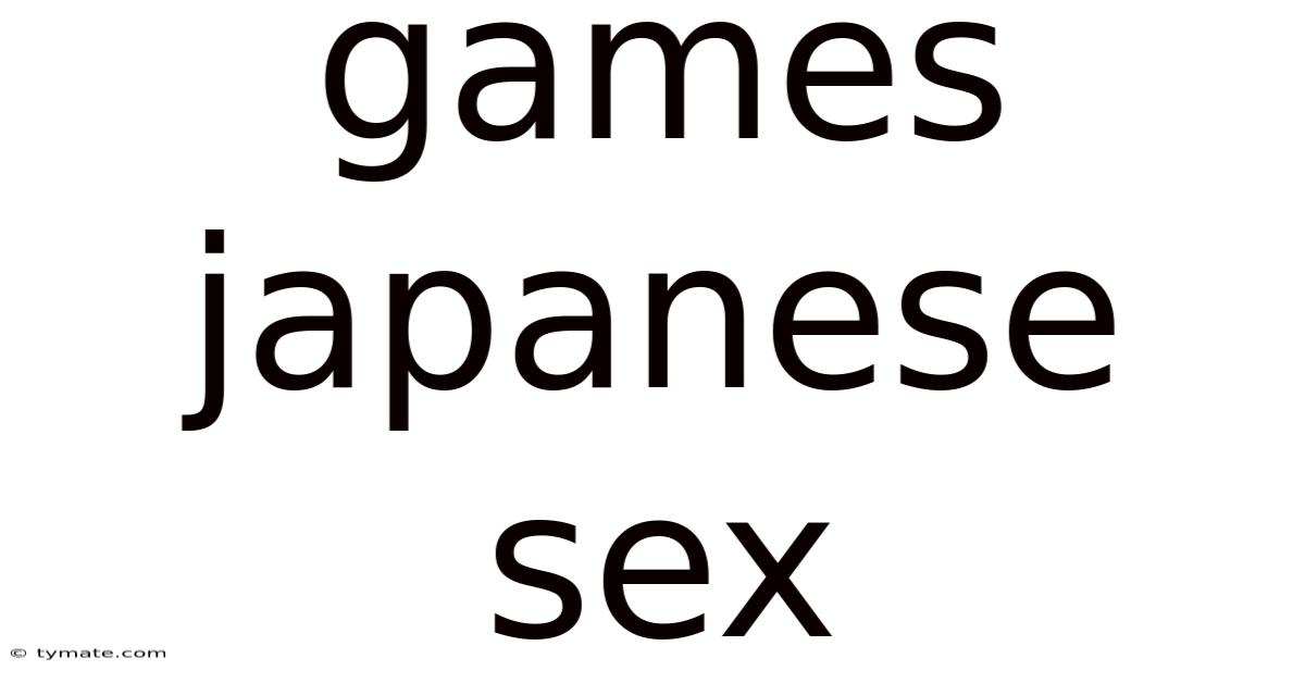 Games Japanese Sex
