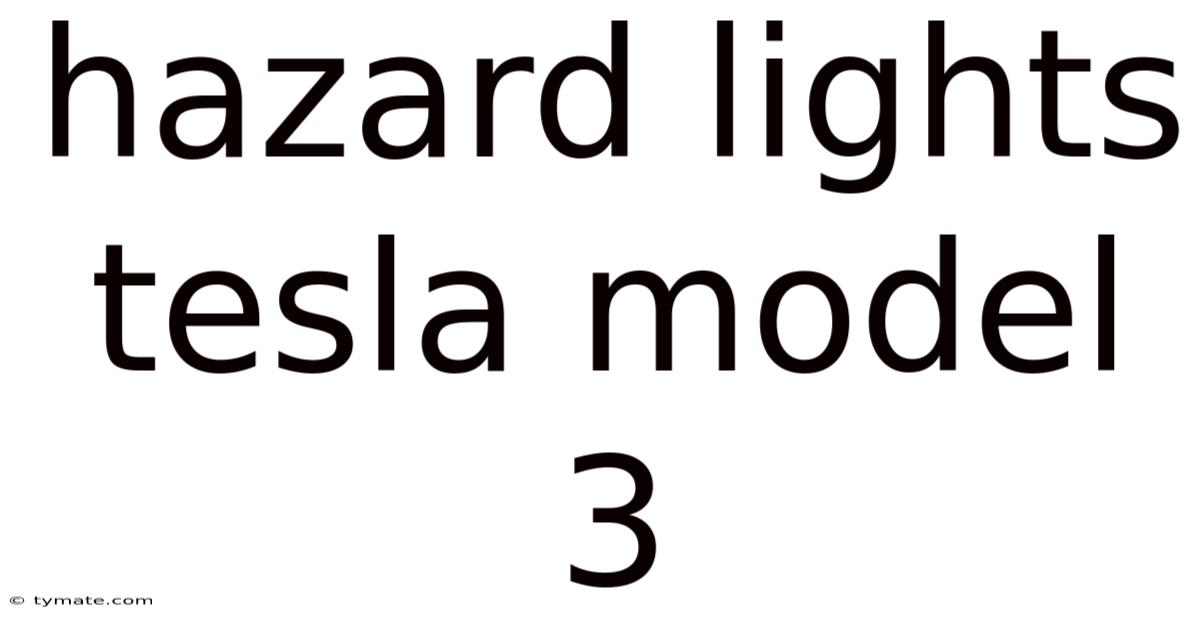 Hazard Lights Tesla Model 3