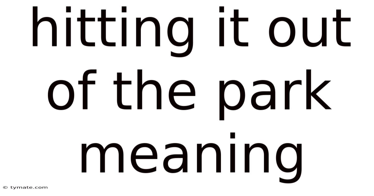 Hitting It Out Of The Park Meaning