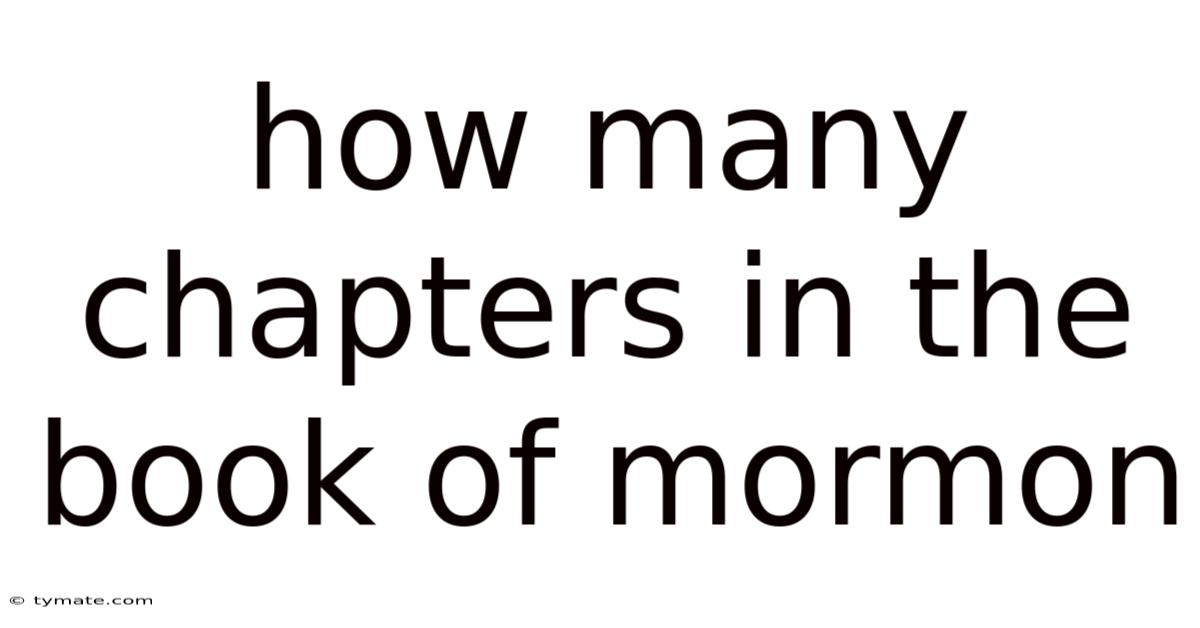 How Many Chapters In The Book Of Mormon