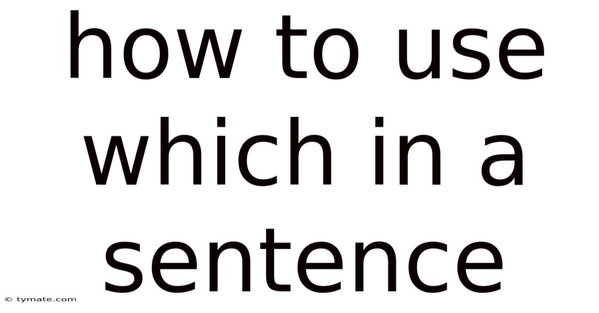 How To Use Which In A Sentence