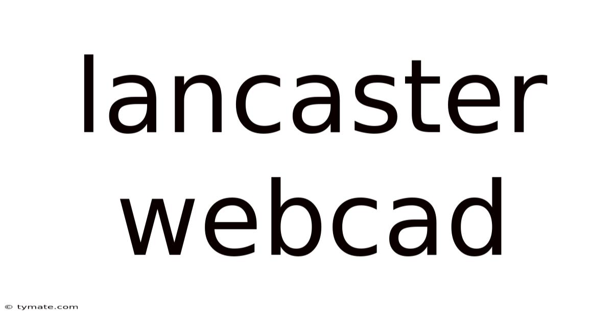 Lancaster Webcad