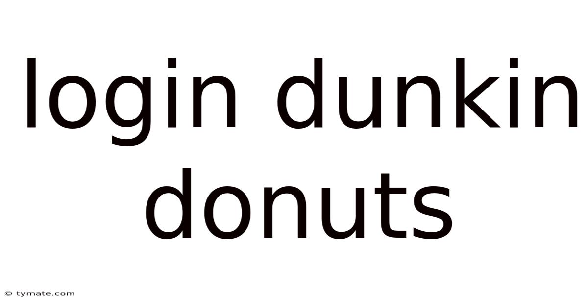 Login Dunkin Donuts