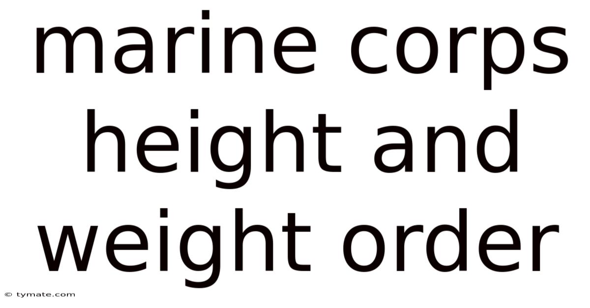 Marine Corps Height And Weight Order