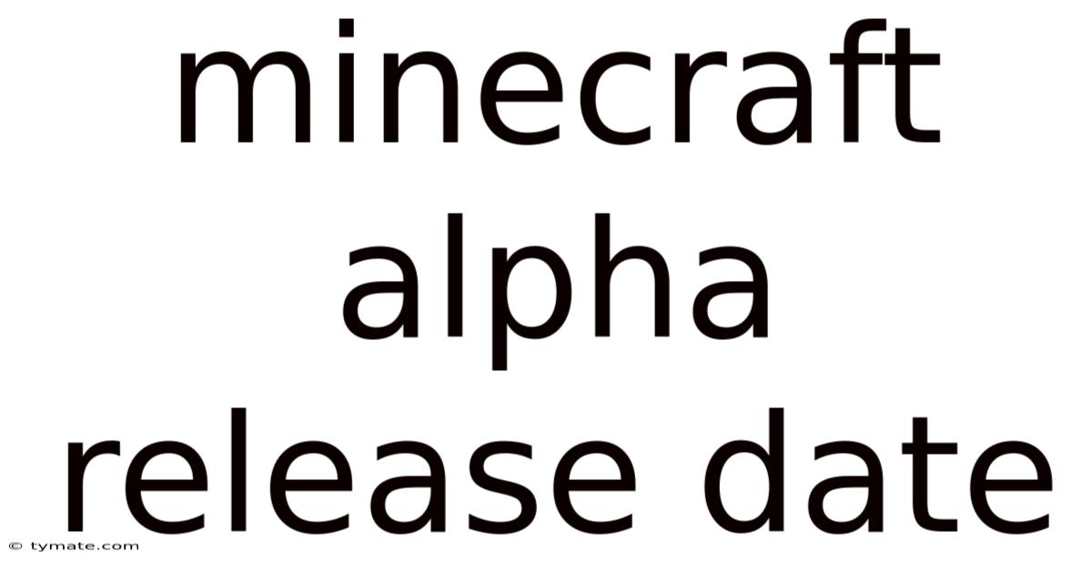 Minecraft Alpha Release Date