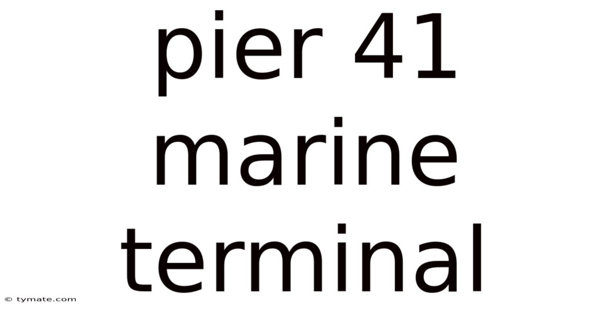 Pier 41 Marine Terminal