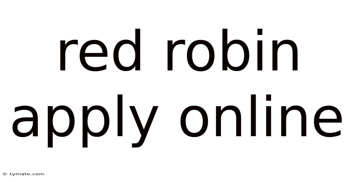 Red Robin Apply Online