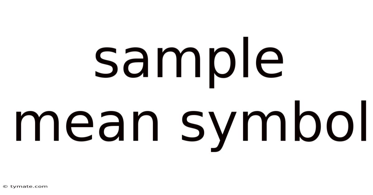 Sample Mean Symbol