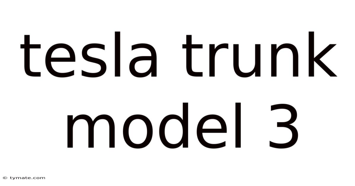 Tesla Trunk Model 3