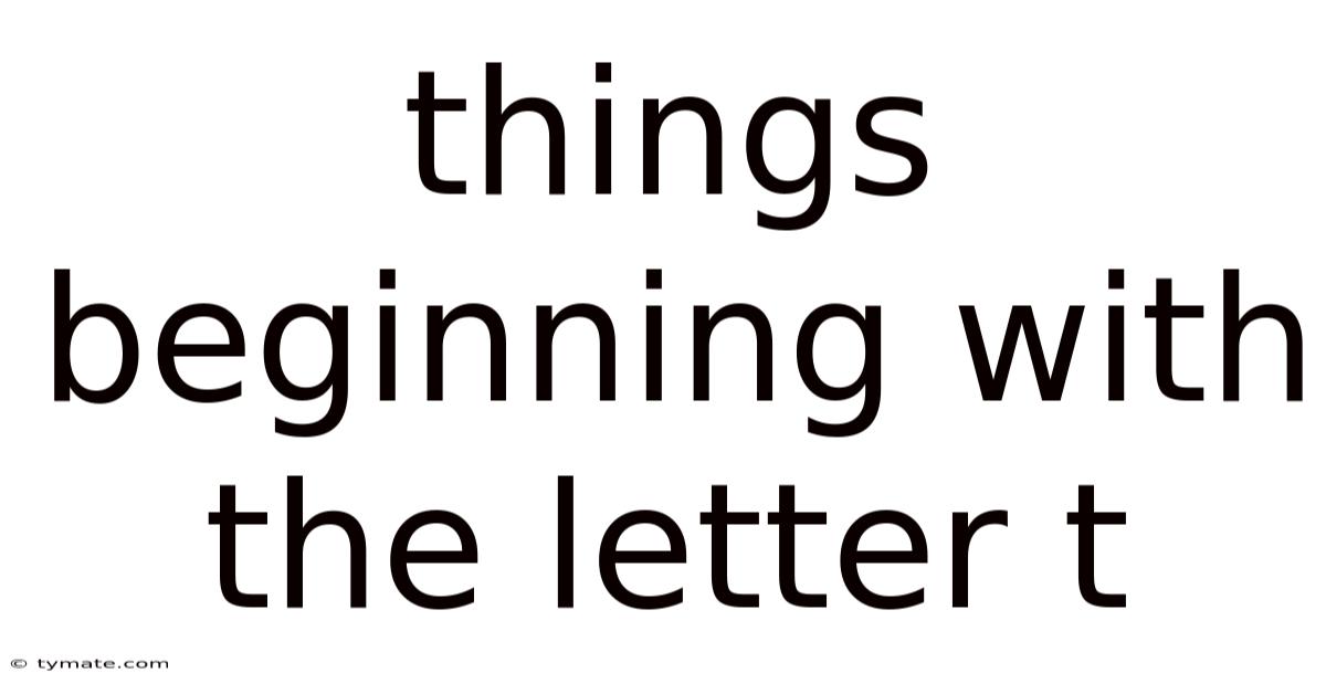 Things Beginning With The Letter T