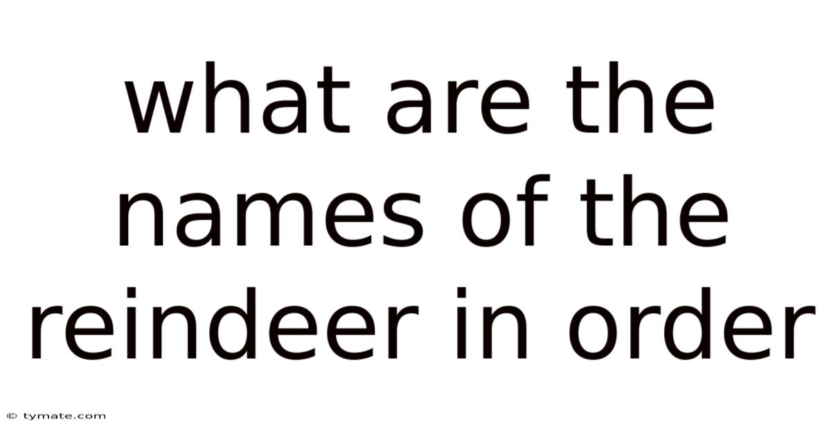 What Are The Names Of The Reindeer In Order