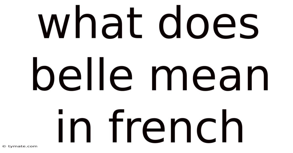 What Does Belle Mean In French