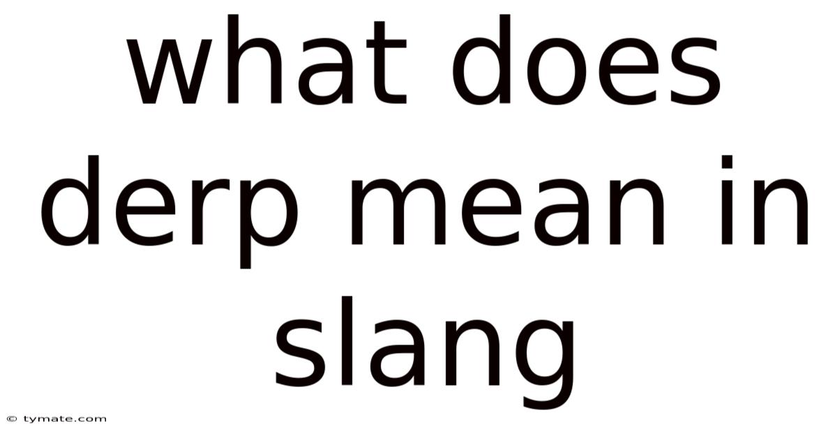 What Does Derp Mean In Slang