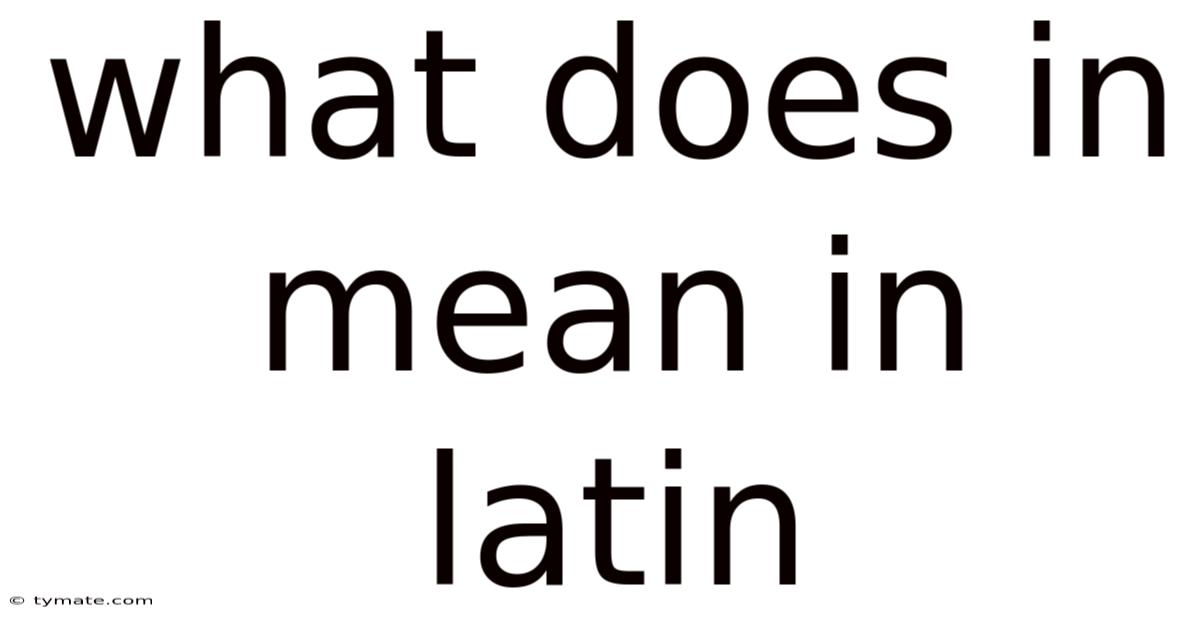 What Does In Mean In Latin