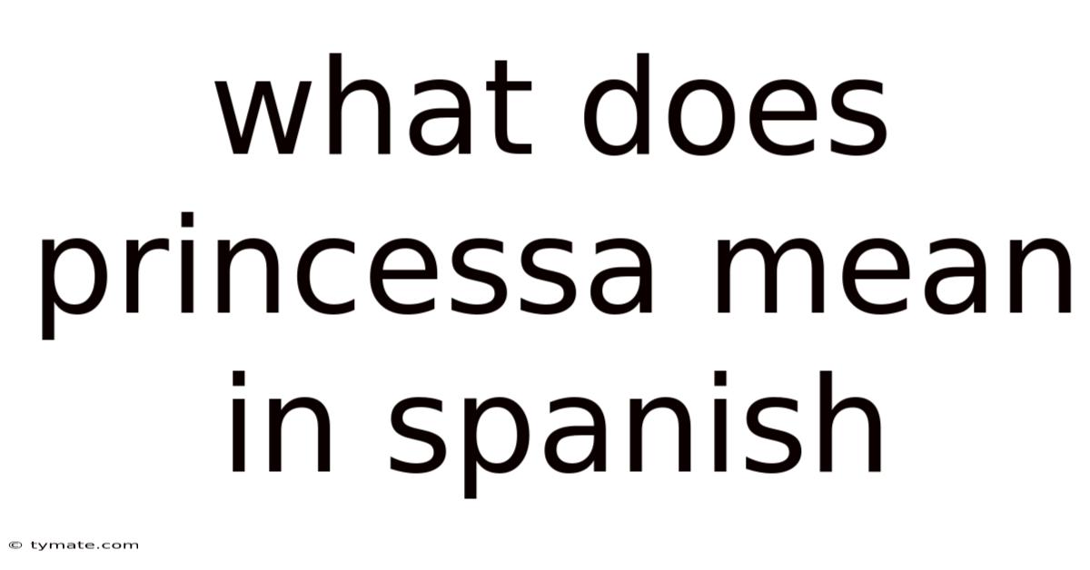What Does Princessa Mean In Spanish