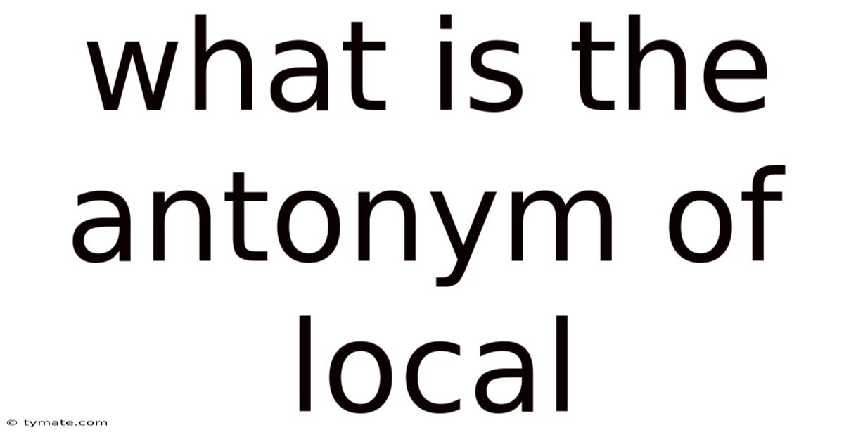 What Is The Antonym Of Local
