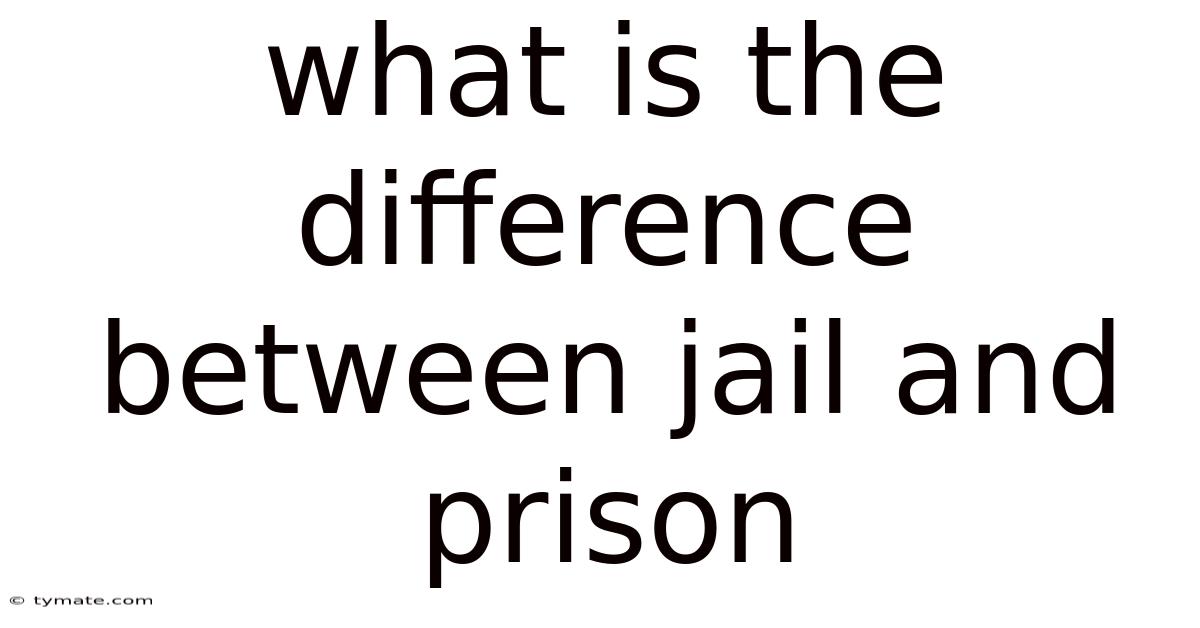 What Is The Difference Between Jail And Prison