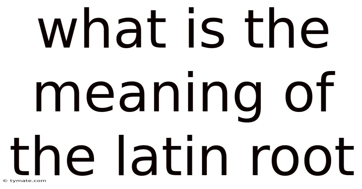 What Is The Meaning Of The Latin Root