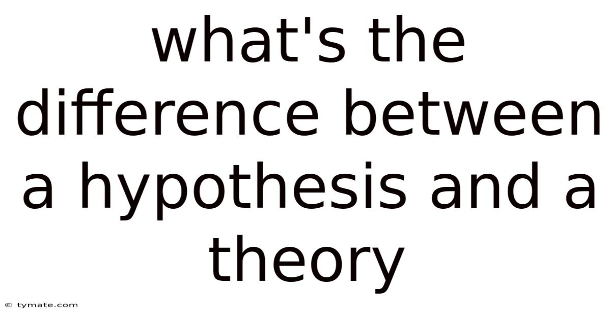 What's The Difference Between A Hypothesis And A Theory