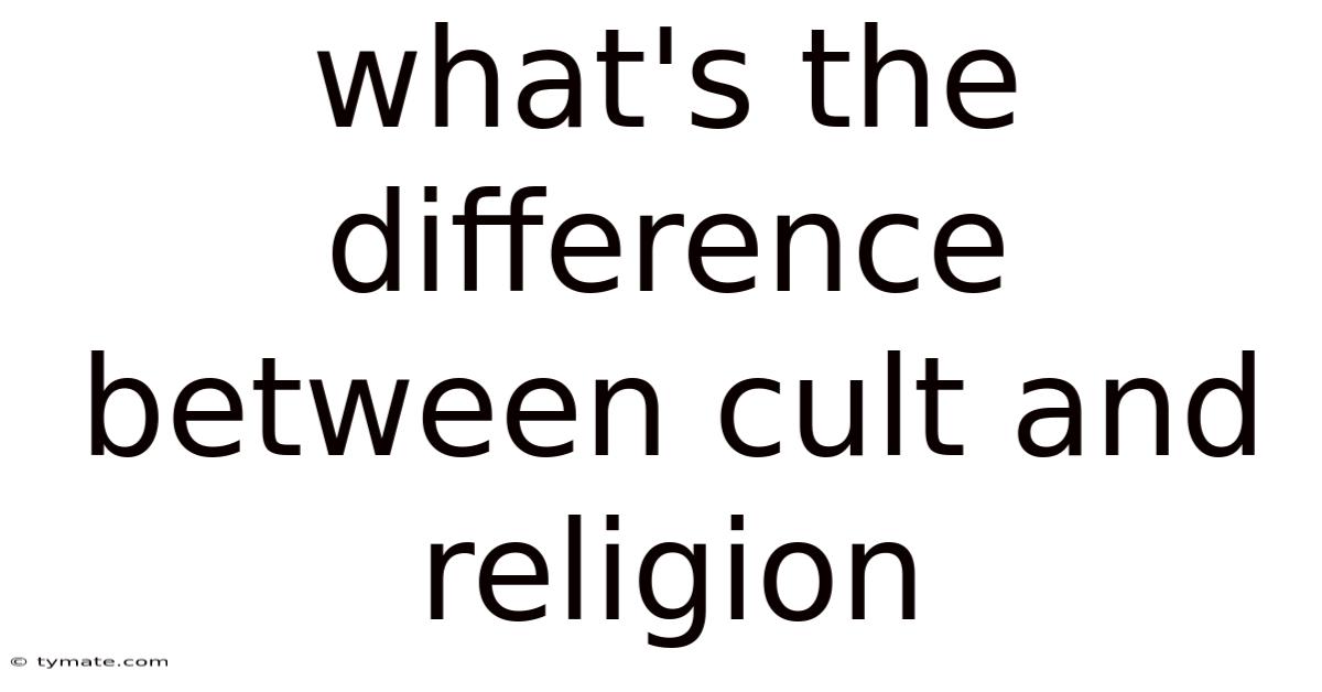 What's The Difference Between Cult And Religion