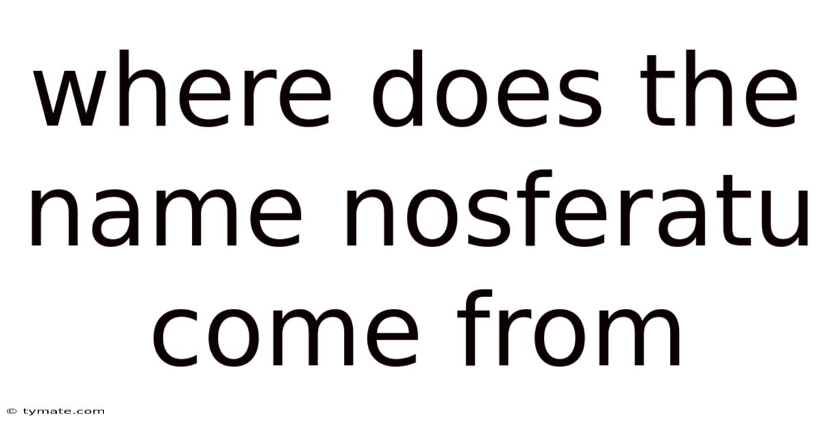 Where Does The Name Nosferatu Come From