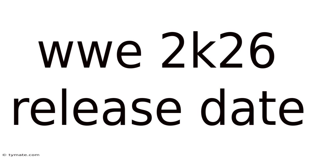 Wwe 2k26 Release Date